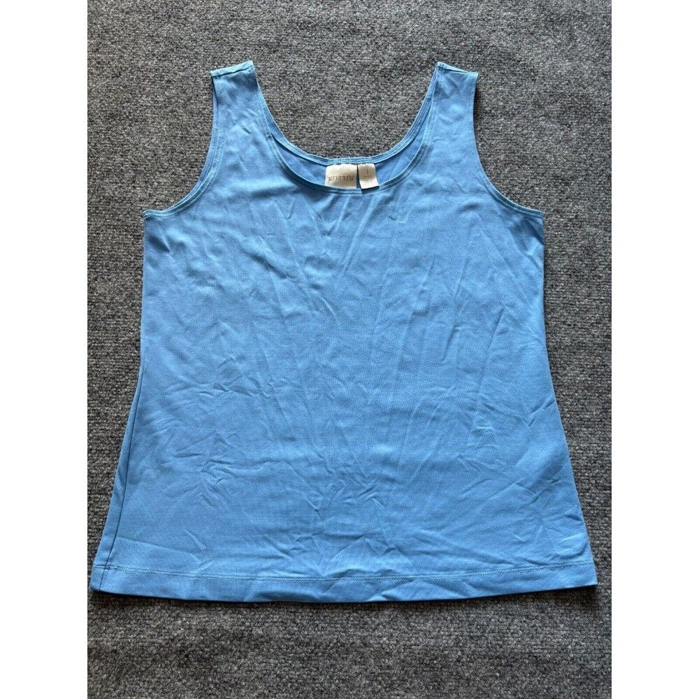 Chico's Tank Top Womens Size 1 Blue Sleeveless Shirt